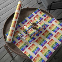 Vintage All For Love And Love For All Wrapping Paper Roll Pride Month Rainbow Graphic