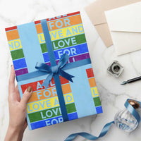 Vintage All For Love And Love For All Wrapping Paper Roll Pride Month Rainbow Graphic