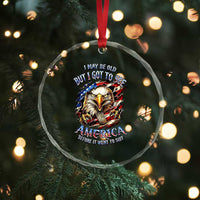 Vintage American Eagle Patriotic Pride Crystal Glass Ornament I May Be Old But I Got To See America Freedom Sarcastic Political Humor