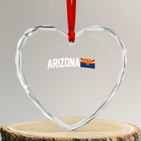 Vintage Arizona AZ State Flag Heart Crystal Glass Ornament