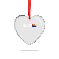 Vintage Arizona AZ State Flag Heart Crystal Glass Ornament