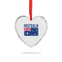 Vintage Australia Flag Heart Crystal Glass Ornament Distressed Patriotic Country Pride Graphic
