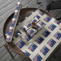 Vintage Australia Flag Wrapping Paper Roll Distressed Patriotic Country Pride Graphic
