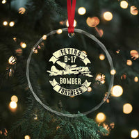 Vintage B-17 Bomber WW2 Aircraft Crystal Glass Ornament Plane Aviation Fighter Airplane Retro Grunge TS02