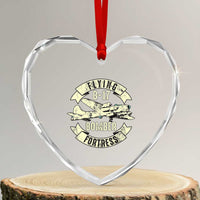 Vintage B-17 Bomber WW2 Aircraft Heart Crystal Glass Ornament Plane Aviation Fighter Airplane Retro Grunge - Wonder Print Shop