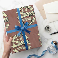 Vintage B-17 Bomber WW2 Aircraft Wrapping Paper Roll Plane Aviation Fighter Airplane Retro Grunge - Wonder Print Shop