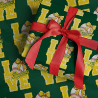 Vintage Banana Coquette Bow Wrapping Paper Roll LOVE Baseball Fan Sport Lover - Wonder Print Shop