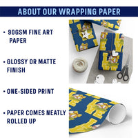 Vintage Banana Coquette Bow Wrapping Paper Roll LOVE Baseball Fan Sport Lover - Wonder Print Shop