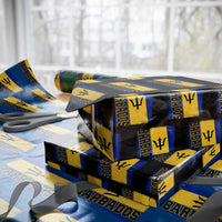 Vintage Barbados Flag Wrapping Paper Roll Distressed Patriotic Caribbean Island Barbadian Pride Heritage Gift
