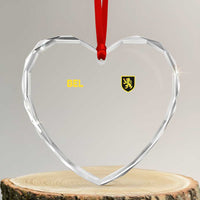 Vintage Belgium Heart Crystal Glass Ornament Belgian Football Pride Belgium Lion Crest Soccer Graphic