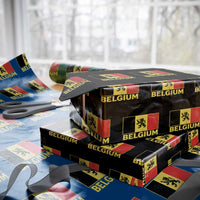 Vintage Belgium Soccer Flag with Lion Graphic Wrapping Paper Roll Belgian Football Pride Gift for Fans