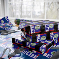 Vintage Belize Wrapping Paper Roll Distressed Flag Central American Pride Heritage Gift