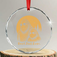 Vintage Best Dad Ever Bigfoot Papa Fathers Day Crystal Glass Ornament