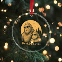 Vintage Best Dad Ever Bigfoot Papa Fathers Day Crystal Glass Ornament