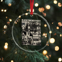 Vintage Black Panther Party Crystal Glass Ornament Huey P. Newton Bobby Seale Black History Month Juneteenth TS10