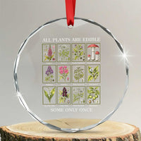 Vintage Botanical Poison Chart Graphic Crystal Glass Ornament All Plants Are Edible Some Only Once
