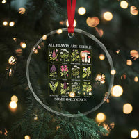 Vintage Botanical Poison Chart Graphic Crystal Glass Ornament All Plants Are Edible Some Only Once