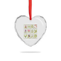 Vintage Botanical Poison Chart Graphic Heart Crystal Glass Ornament All Plants Are Edible Some Only Once