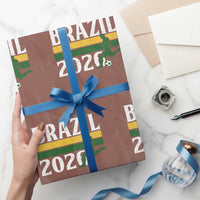 Vintage Brazil 2026 Soccer Player Wrapping Paper Roll Retro Brasil Futbol Football Fans Sports Lover