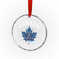 Vintage Canada Hockey Crystal Glass Ornament Maple Leafs - Wonder Print Shop