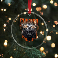 Vintage Chicago Crystal Glass Ornament Retro Graphic Wild Bear Streetwear Bootleg TS10