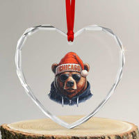 Vintage Chicago Football Christmas Heart Crystal Glass Ornament Trendy Fan Gifts Game Day Apparel Bears Fan Gear - Wonder Print Shop