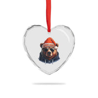 Vintage Chicago Football Christmas Heart Crystal Glass Ornament Trendy Fan Gifts Game Day Apparel Bears Fan Gear - Wonder Print Shop