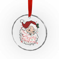 Vintage Christmas Santa Claus Face Xmas Funny Old Fashioned Crystal Glass Ornament TS02