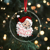 Vintage Christmas Santa Claus Face Xmas Funny Old Fashioned Crystal Glass Ornament TS02
