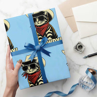 Vintage Cowboy Cat Wrapping Paper Roll Retro 90s Western Country Rodeo Meowdy Partner - Wonder Print Shop