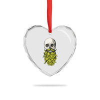Vintage Craft Brewer Beer Lover Gift Heart Crystal Glass Ornament Beer Hops Beard Skull