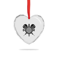 Vintage Dartboard Gift Idea For Dart Lover Heart Crystal Glass Ornament - Wonder Print Shop