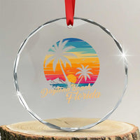 Vintage Daytona Beach Florida Crystal Glass Ornament Summer Vacation Graphic