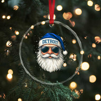 Vintage Detroit Football Christmas Crystal Glass Ornament Funny Retro Santa Lions Fan Xmas - Wonder Print Shop