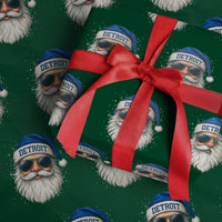Vintage Detroit Football Christmas Wrapping Paper Roll Funny Retro Santa Lions Fan Xmas - Wonder Print Shop