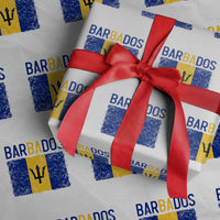 Vintage Distressed Barbados Flag Wrapping Paper Roll Bajan Caribbean Heritage Patriotic Pride Gift