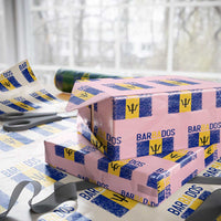 Vintage Distressed Barbados Flag Wrapping Paper Roll Bajan Caribbean Heritage Patriotic Pride Gift
