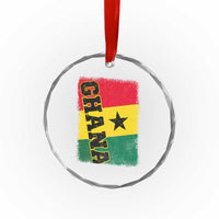 Vintage Distressed Ghana Flag Crystal Glass Ornament Ghanaian Heritage Africa Ghanese Roots