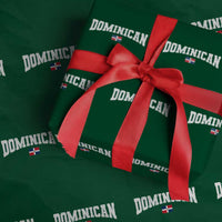 Vintage Dominican Republic Flag Wrapping Paper Roll Retro Varsity Caribbean Pride Heritage Gift