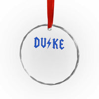Vintage Duke Last Name Sports Style Crystal Glass Ornament Vintage Lightning Bold Gothic Font Graphic Basketball Fans