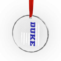 Vintage Duke Name American Flag Crystal Glass Ornament Retro Sport Basketball Fans