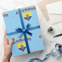 Vintage Ecuador Flag Heart Wrapping Paper Roll Proud Ecuadorian Heritage Gift