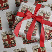 Vintage England Champions Wrapping Paper Roll Proud Football Fan Heritage