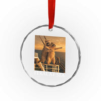 Vintage Feral At Sea Cruise Crystal Glass Ornament Funny Raccoon Parody Movie