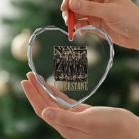 Vintage Feverstone Cowgirls Wild West Outlaw Legends Heart Crystal Glass Ornament