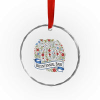 Vintage Floral Bicentennial Babe Est 1976 Crystal Glass Ornament Elegant 50th Birthday