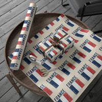 Vintage France Flag Distressed French Pride Patriotic Soccer Fan Graphic Wrapping Paper Roll