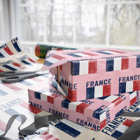 Vintage France Flag Distressed French Pride Patriotic Soccer Fan Graphic Wrapping Paper Roll