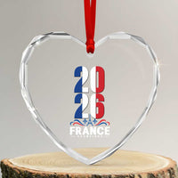 Vintage France Soccer Fan Heart Crystal Glass Ornament French Football Pride 2026
