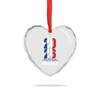 Vintage France Soccer Fan Heart Crystal Glass Ornament French Football Pride 2026